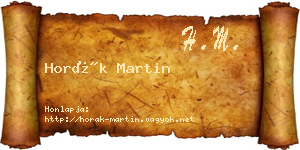 Horák Martin névjegykártya