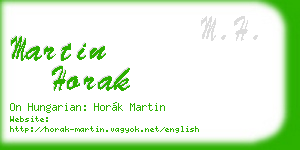 martin horak business card
