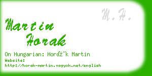 martin horak business card